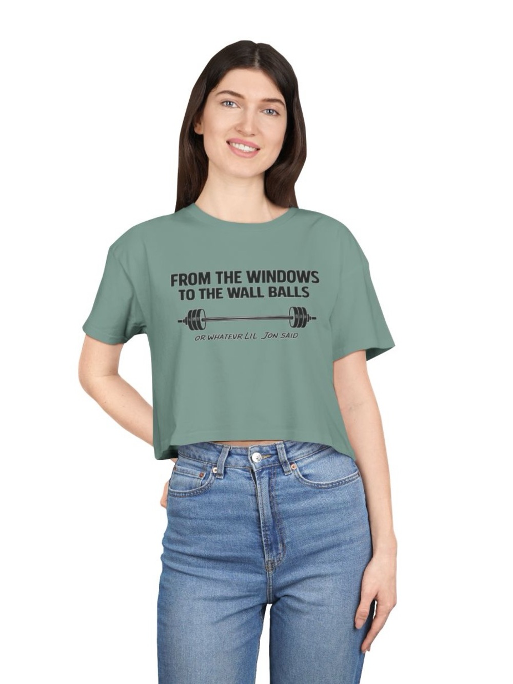 NEW! Womenβs Crop Tee Medium βFrom the Windows to the Wall Ballsβ